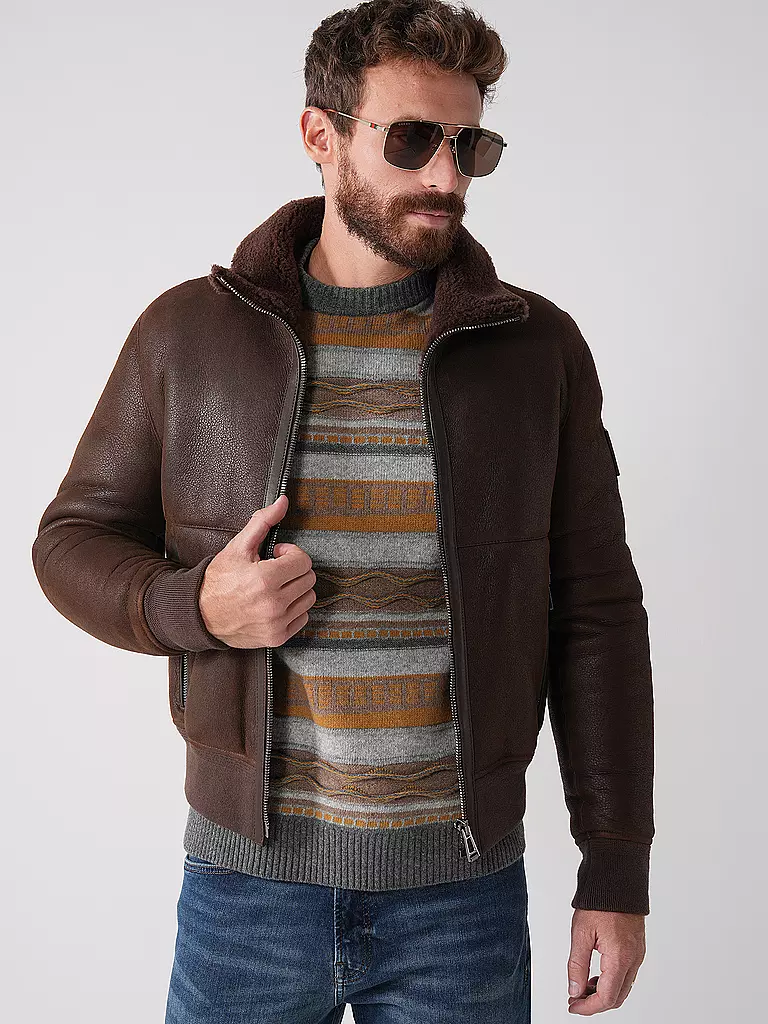 BELSTAFF Lederjacke TRACE braun