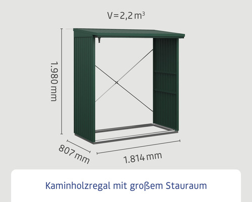 Hörmann EcoStar Trend-V Type 2 brandhoutberging, 181,4 x 102,5 x 198,0 cm, mosgroen