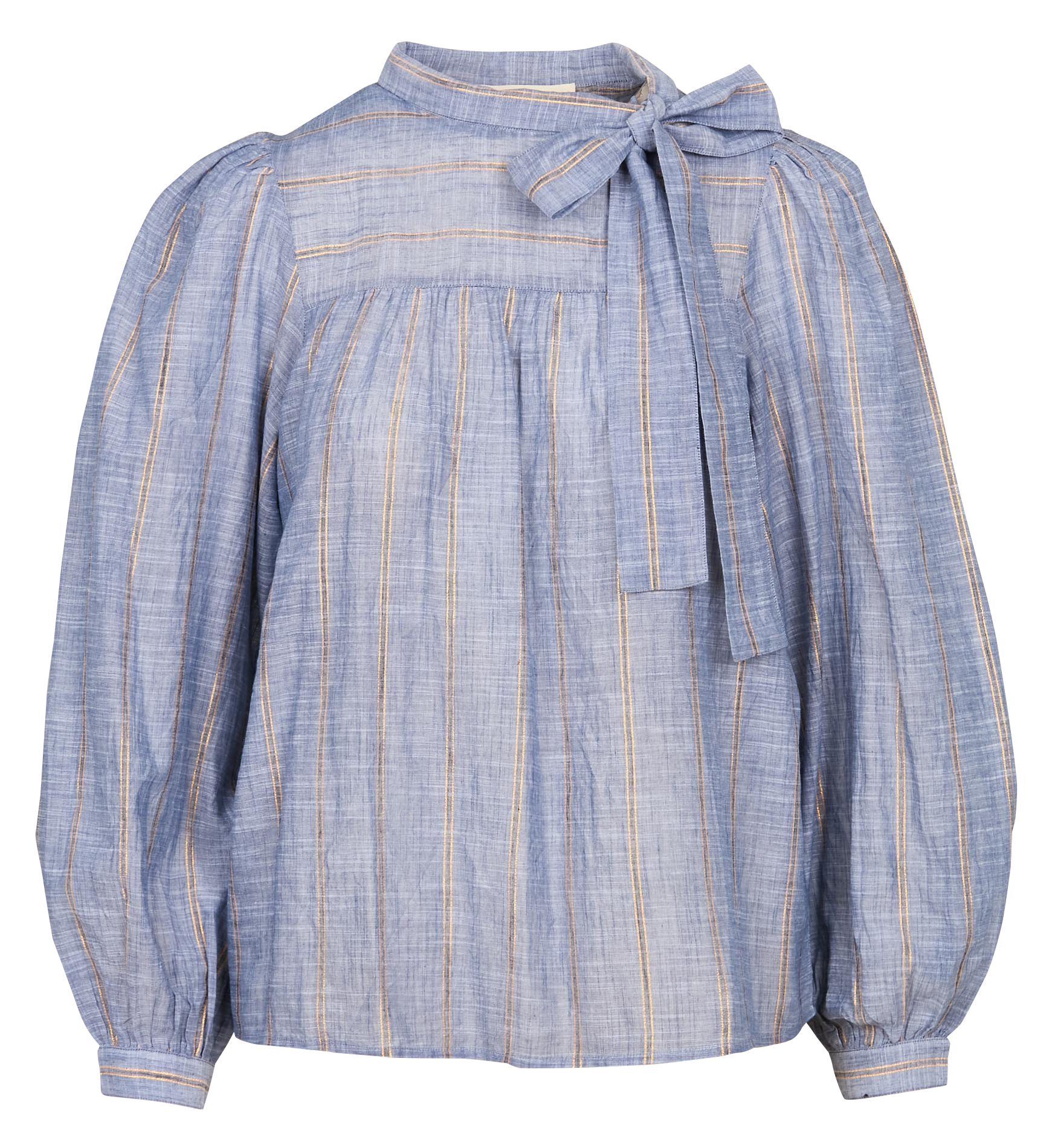EDWARD - Blouse col lavallière en coton| Doré