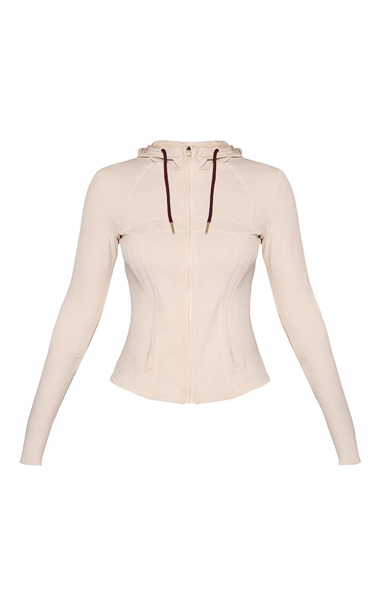 Avoine Veste De Sport Petite Plt À Cordon Avec Détails De Coutures Sculptantes Contrastées