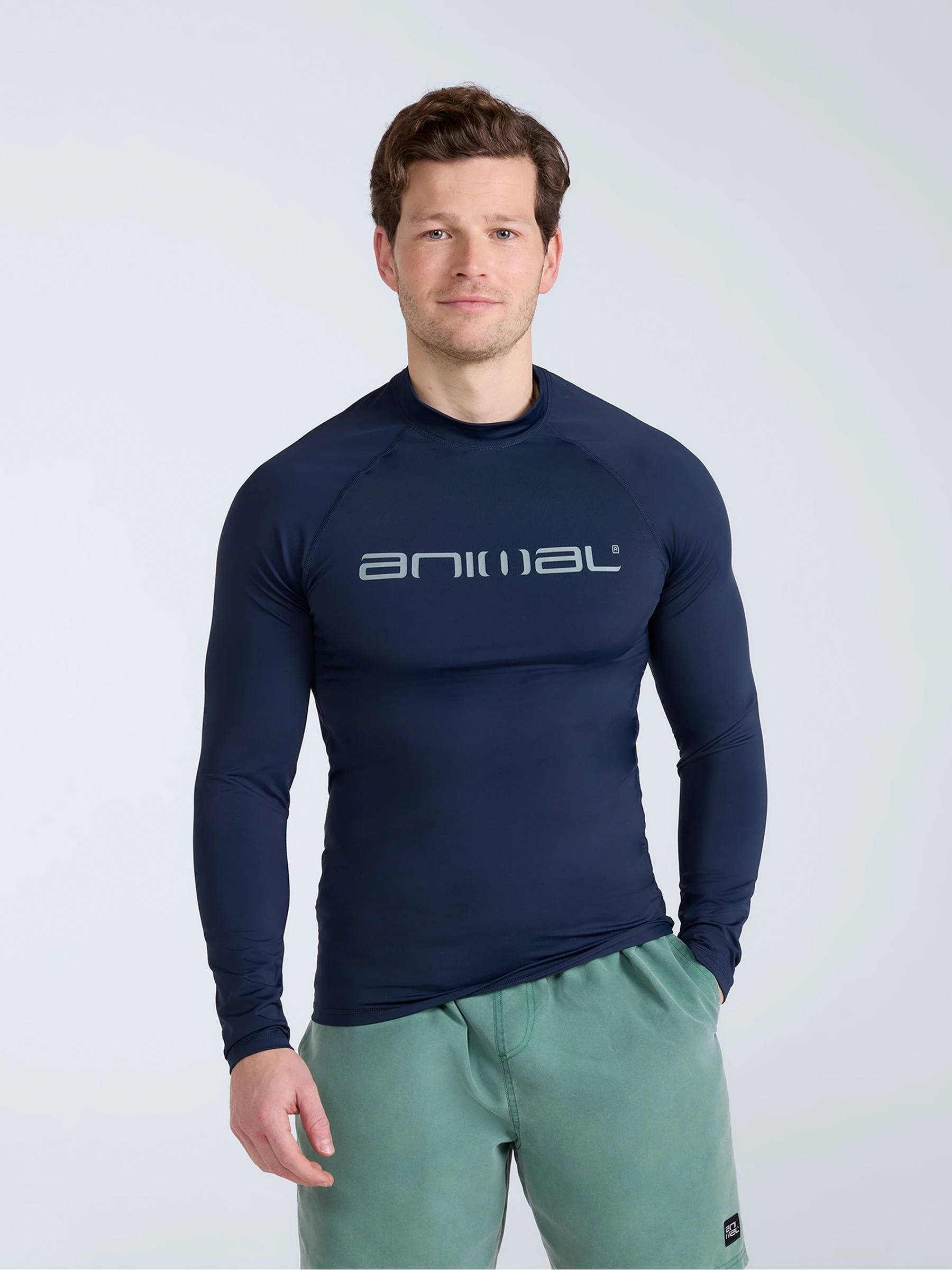 Blauw - Animal Sonny sneldrogend surfhemd met logo voor heren