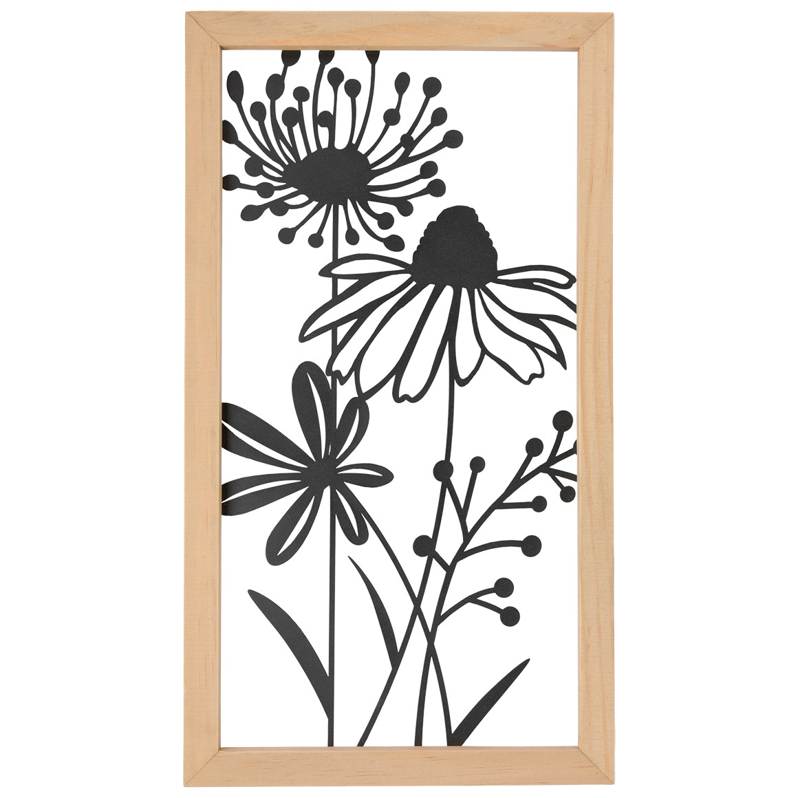 Wandbild mit Holzrahmen schwarz / natur