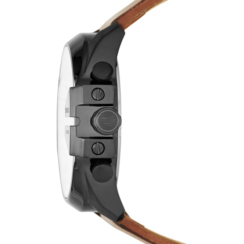 Montre Diesel homme chronographe acier noir cuir