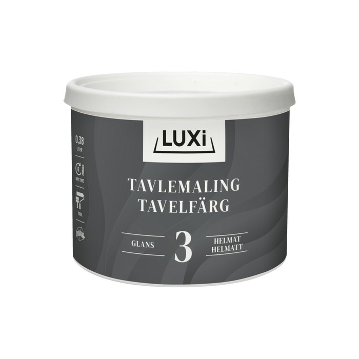 Tavlemaling sort vandbaseret 380 ml - Luxi