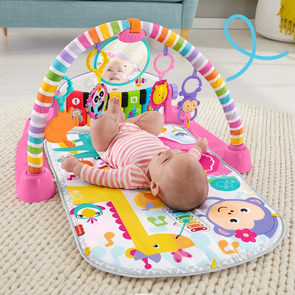Fisher-Price Deluxe Kick & Play Piano Baby-Spielmatte Rosa