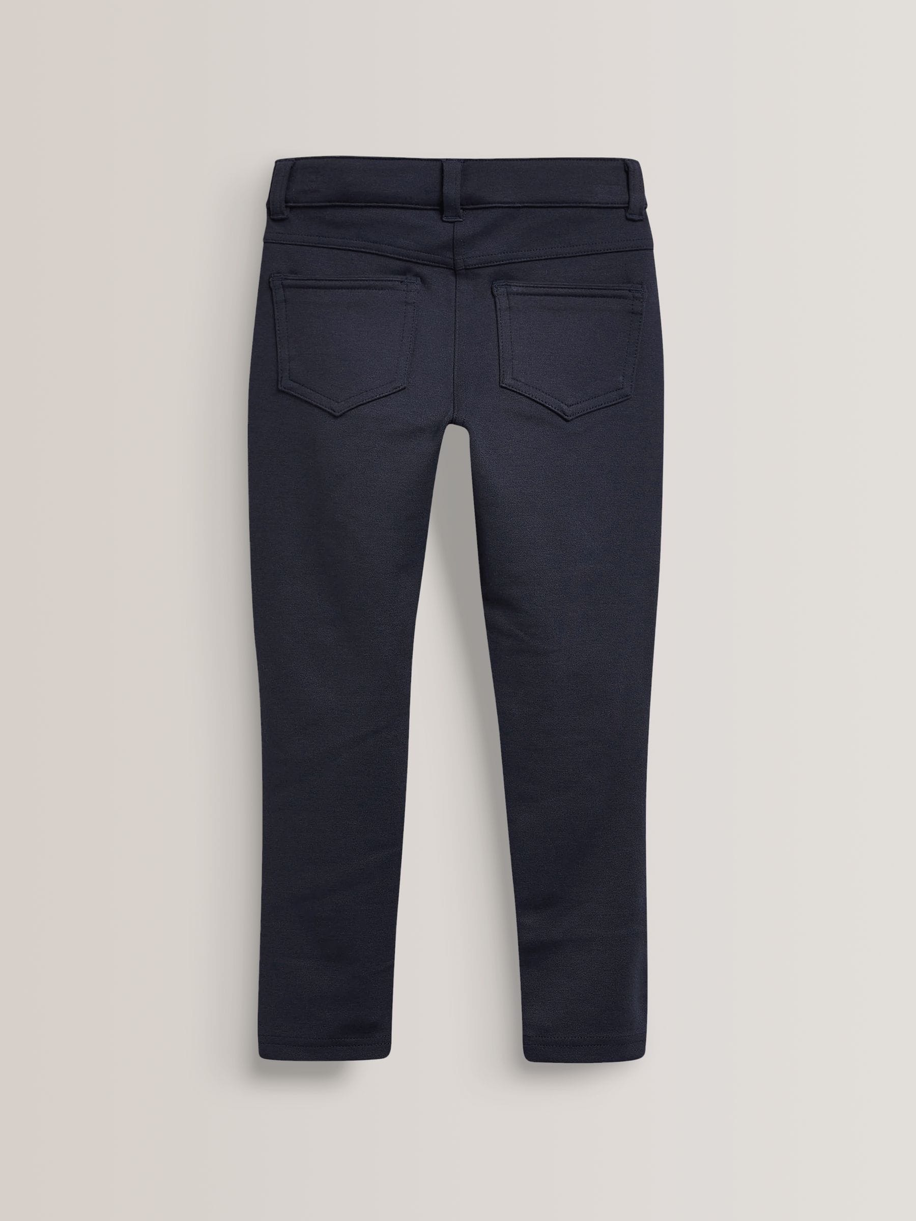Marineblauw - Skinny schoolbroek met jersey stretch (3-18 jr)