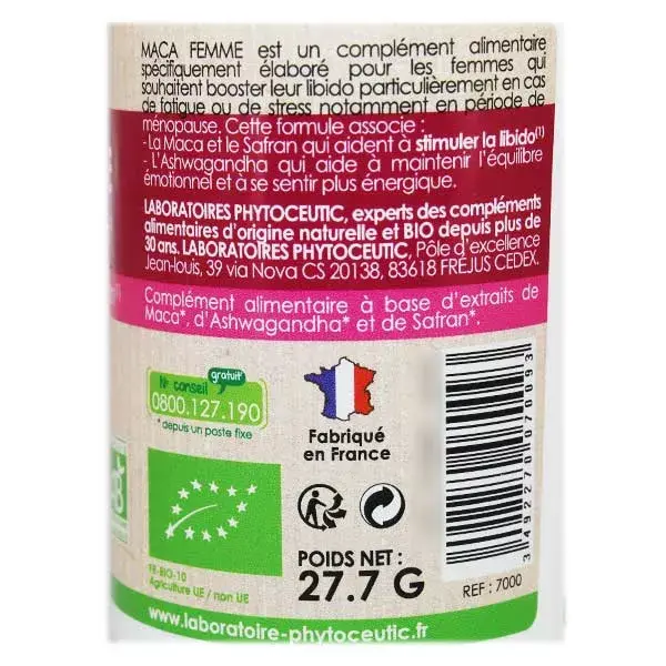 Phytoceutic Maca Femme Bio 30 comprimés