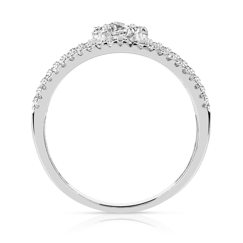 Bague argent 925 fleur zirconias