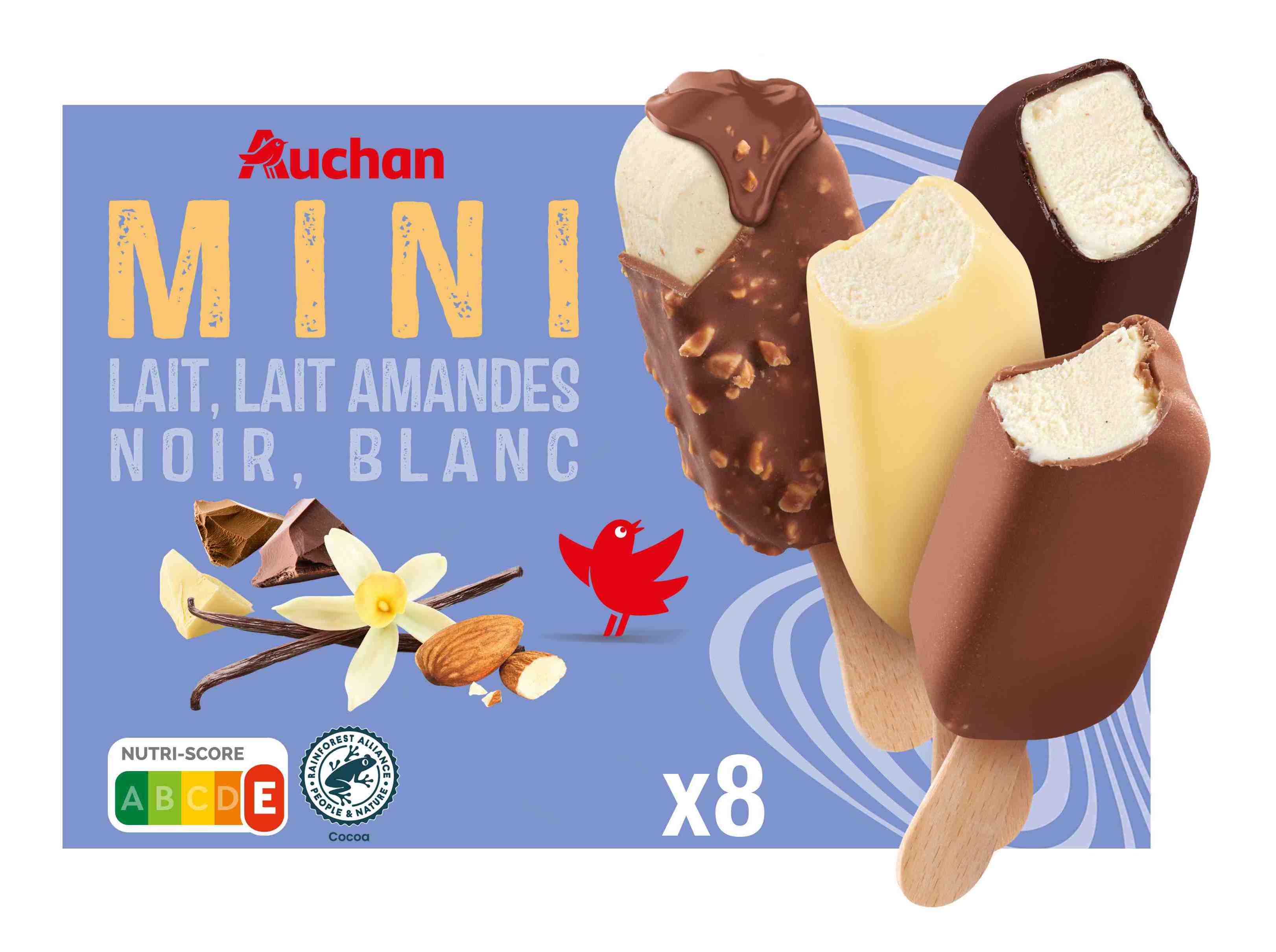 GELADO PALITO AUCHAN MINI SORTIDOS 8X45ML