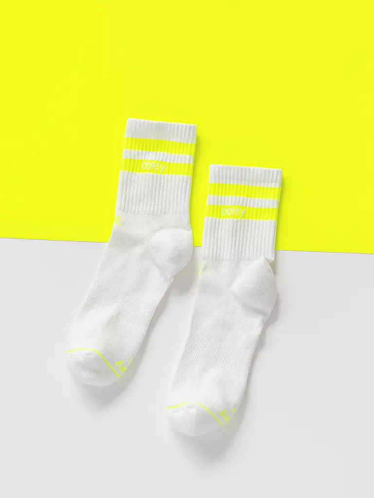 OOLEY Socken STREETMOOD weiss / lemon weiss