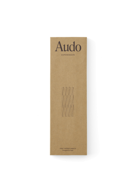 Audo Copenhagen Twist Tapered kaarsen H30 set van 4 Ivory