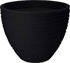 CACHE POT VAGUES GRIS ANTHRACITE 40X31CM