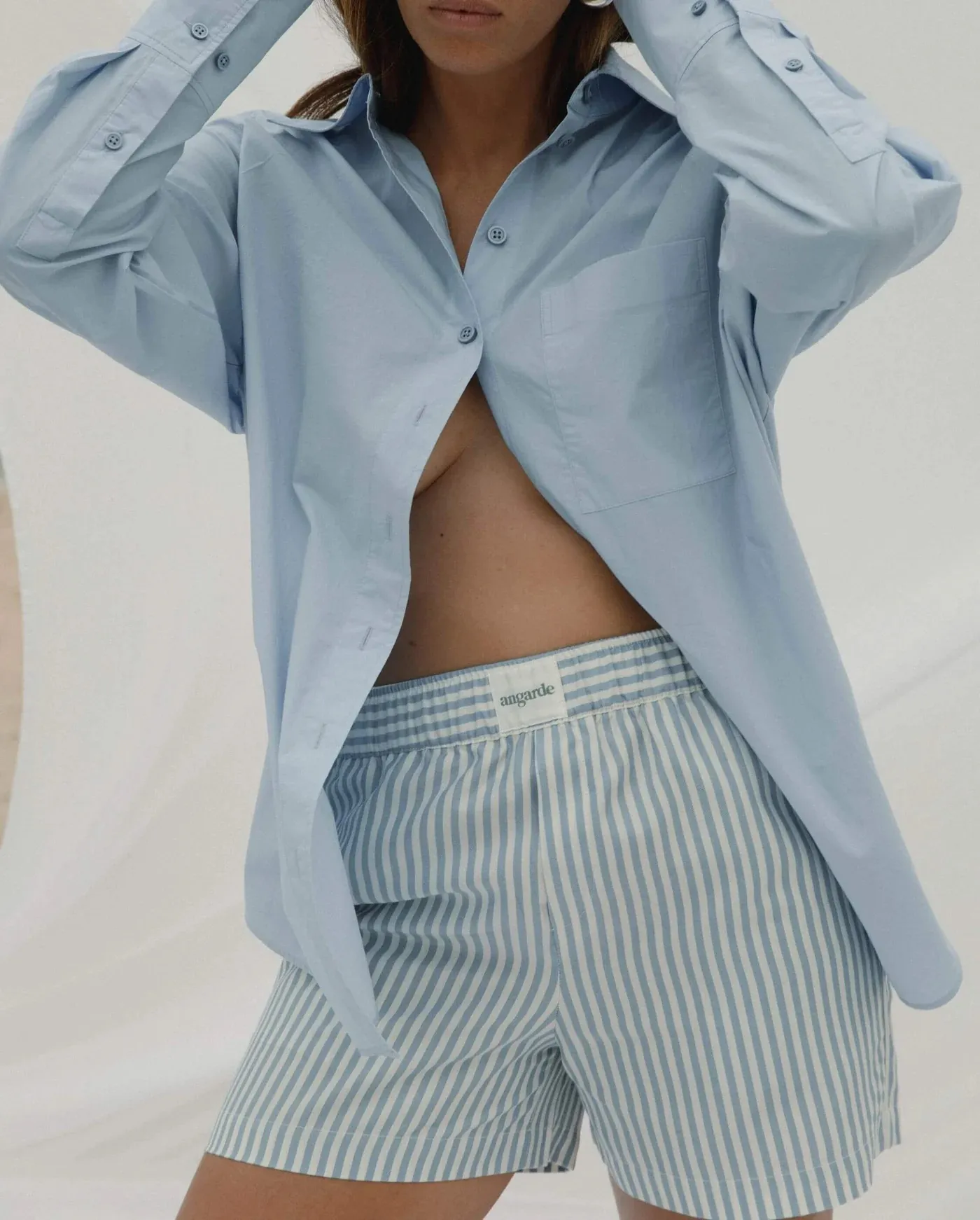 Short de pyjama rayé en tencel Angarde