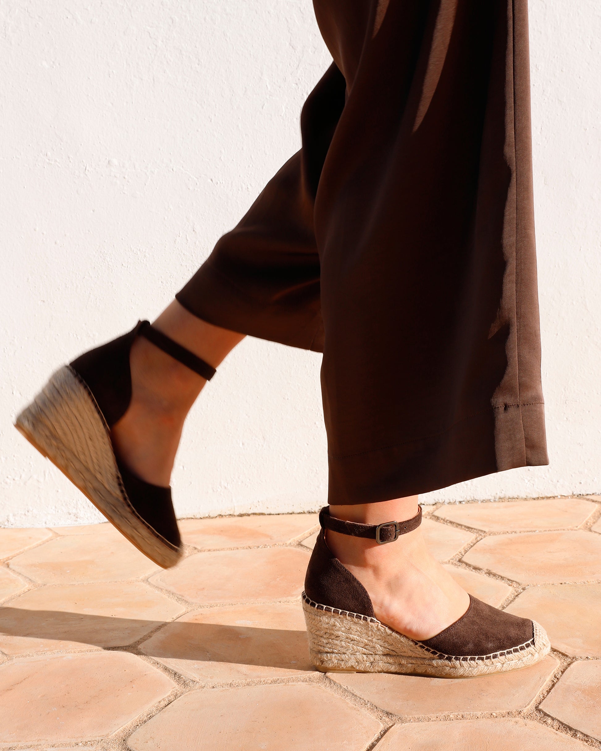 VIA VAI bruine espadrilles Flora Braid