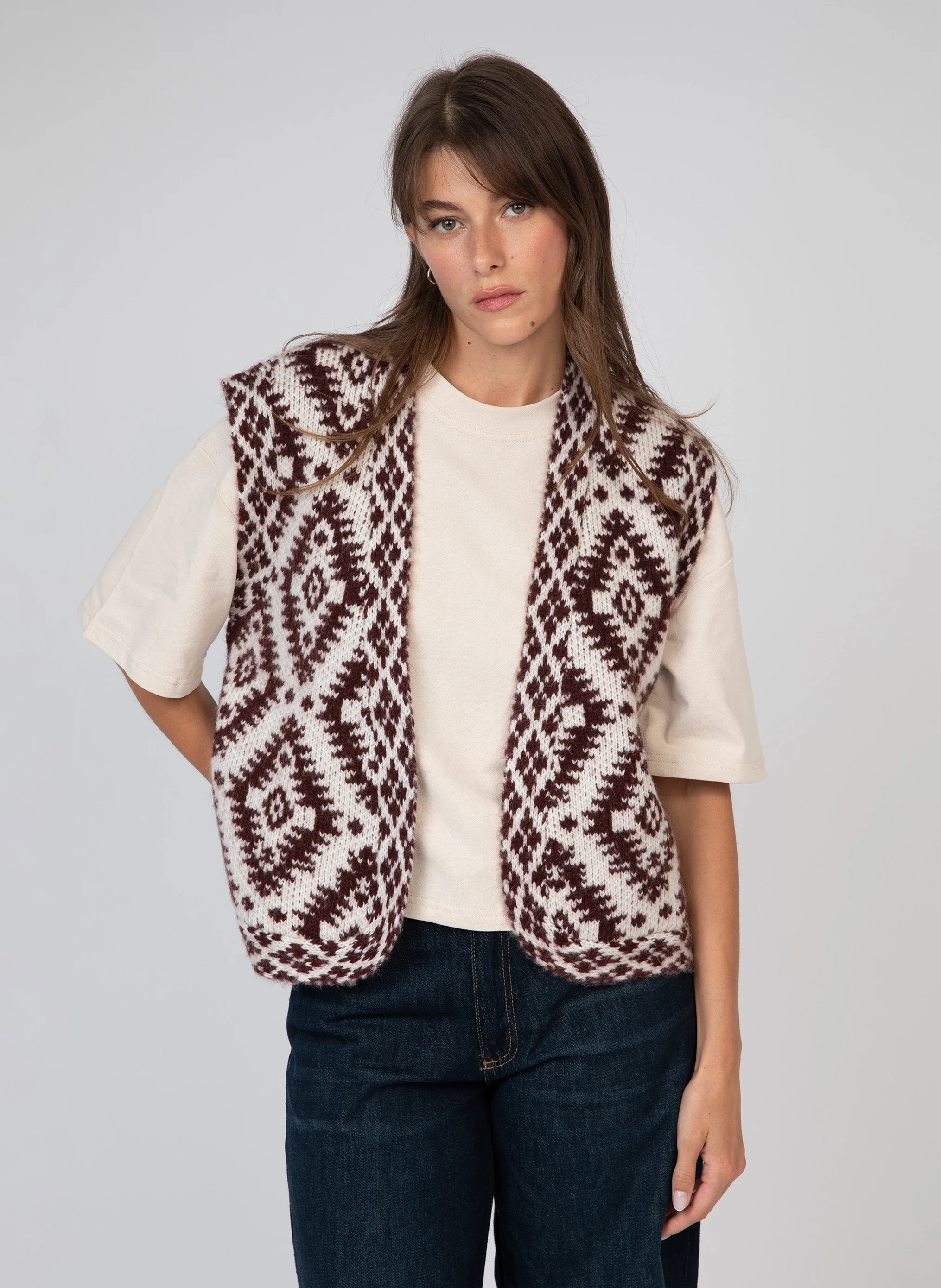 LETHNIK - Cardigan jacquard | Noir