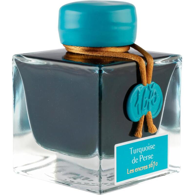 Encre 1670 à paillettes dorées - Turquoise de Perse