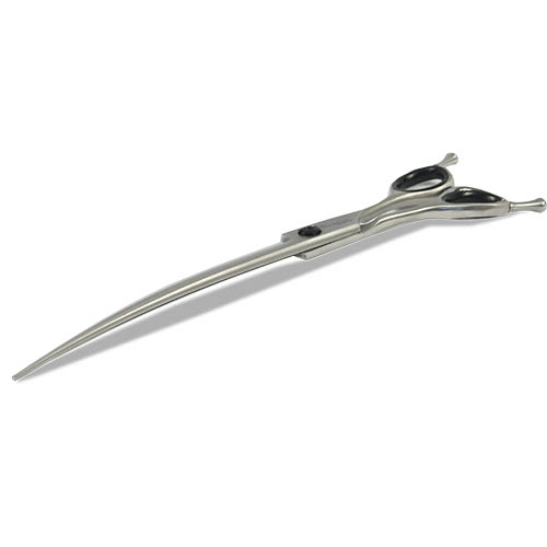 Tesoura curva para tosa de cães Ibanez Paradise, 19,5 cm de comprimento, inclui estojo.