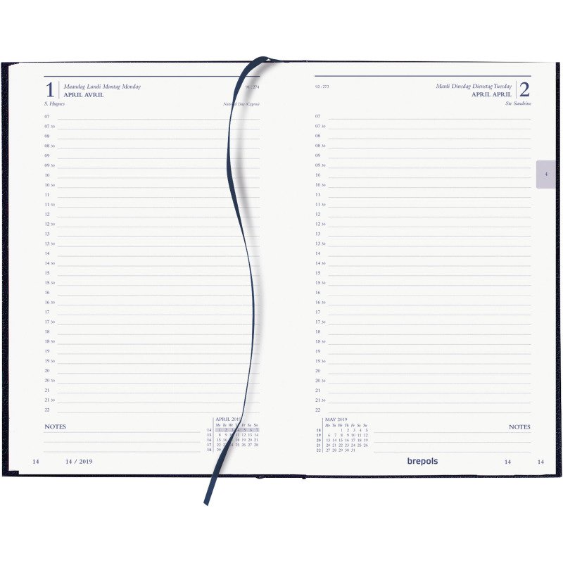Agenda journalier Brepols Essenz 16 mois Saturnus - septembre 2026 à décembre 2027 - 13,3 x 20,8 cm