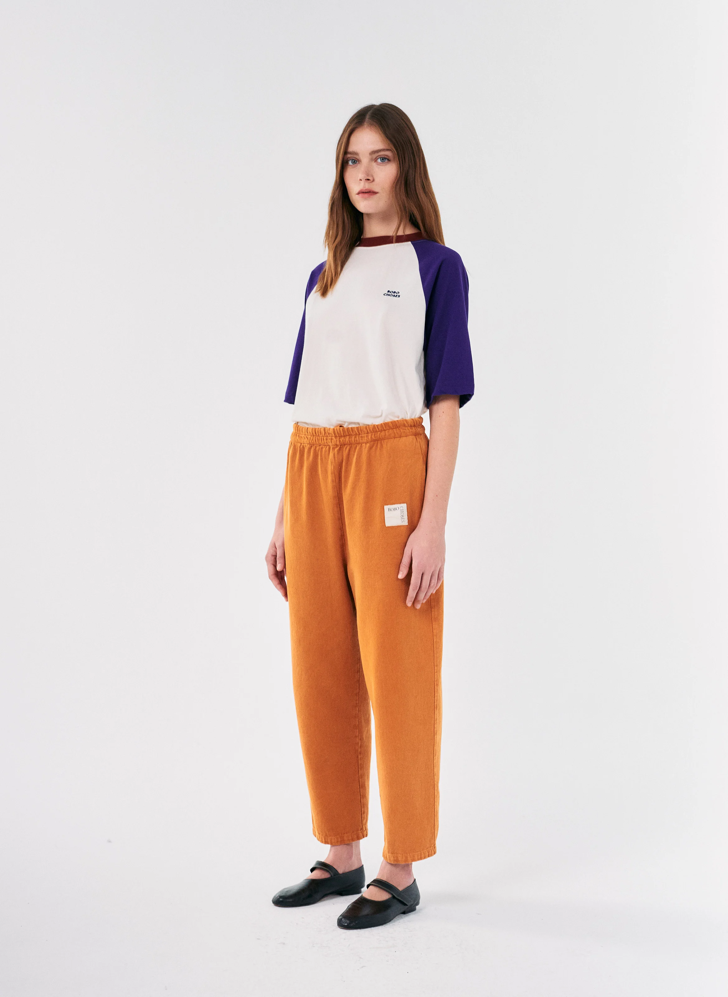 Tee-shirt col rond droit en coton bio | Multicolore