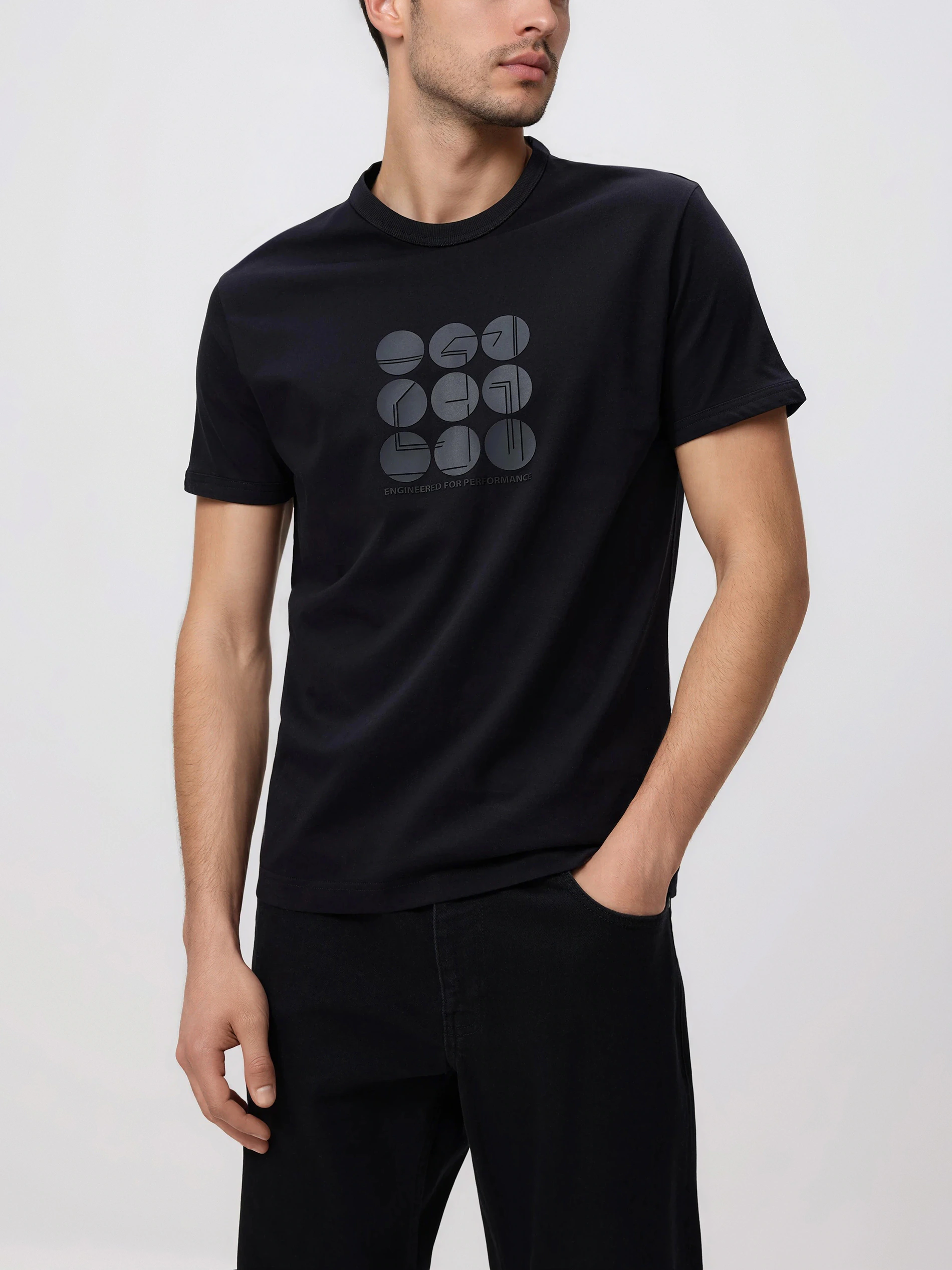 Slank geschnittenes T-Shirt aus mercerisierter Baumwolle