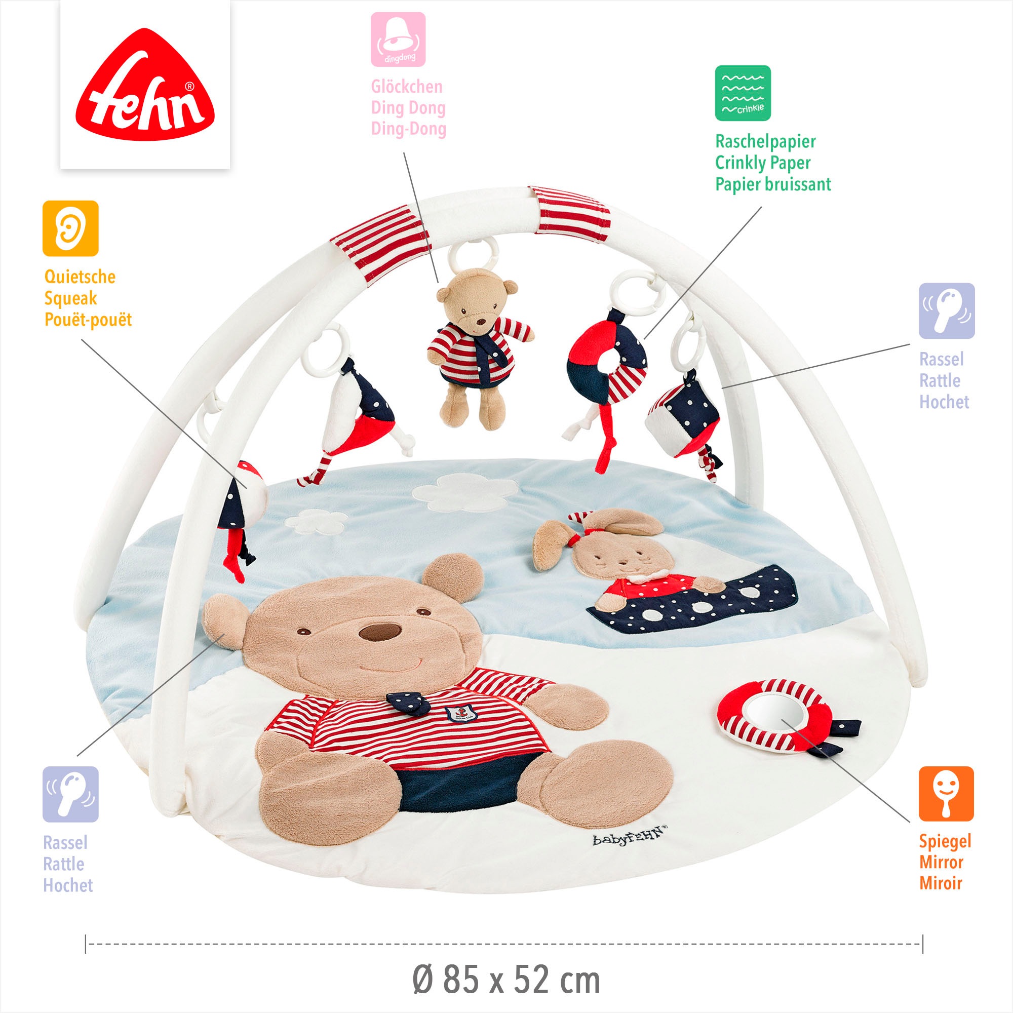 Fehn Spielbogen »Classic Stars, Ocean Club 3-D-Activity-Decke« mit Krabbeldecke