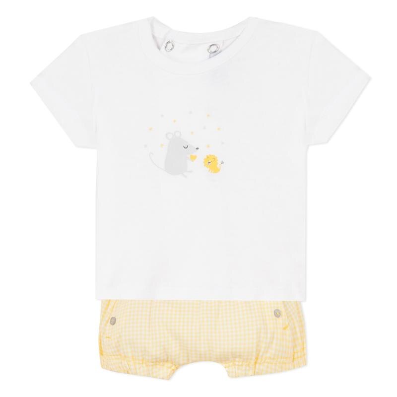 Ensemble bi matière vichy jaune naissance Absorba Aucune nuance