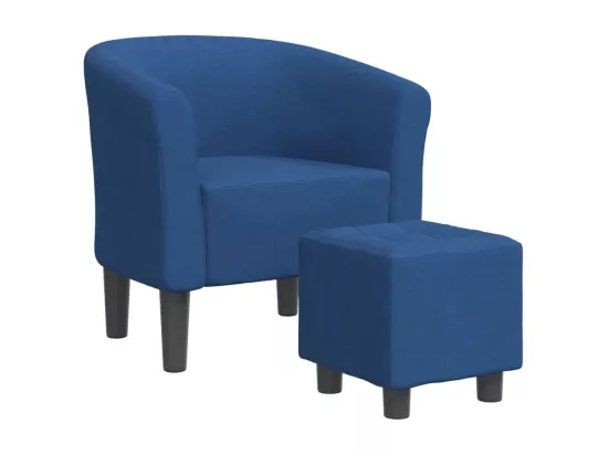Chaise cabriolet avec repose-pied bleu tissu