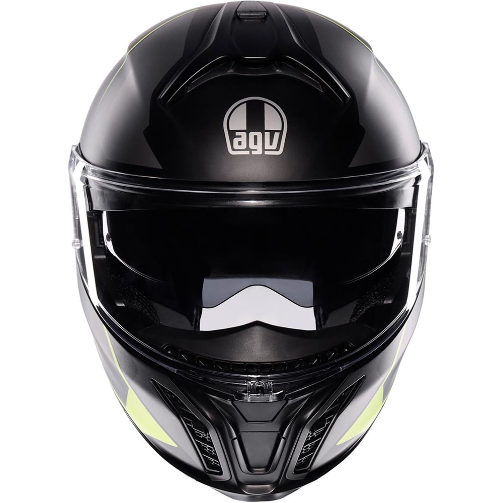 AGV - Casque Tourmodular Perception Noir Mat / Jaune fluo