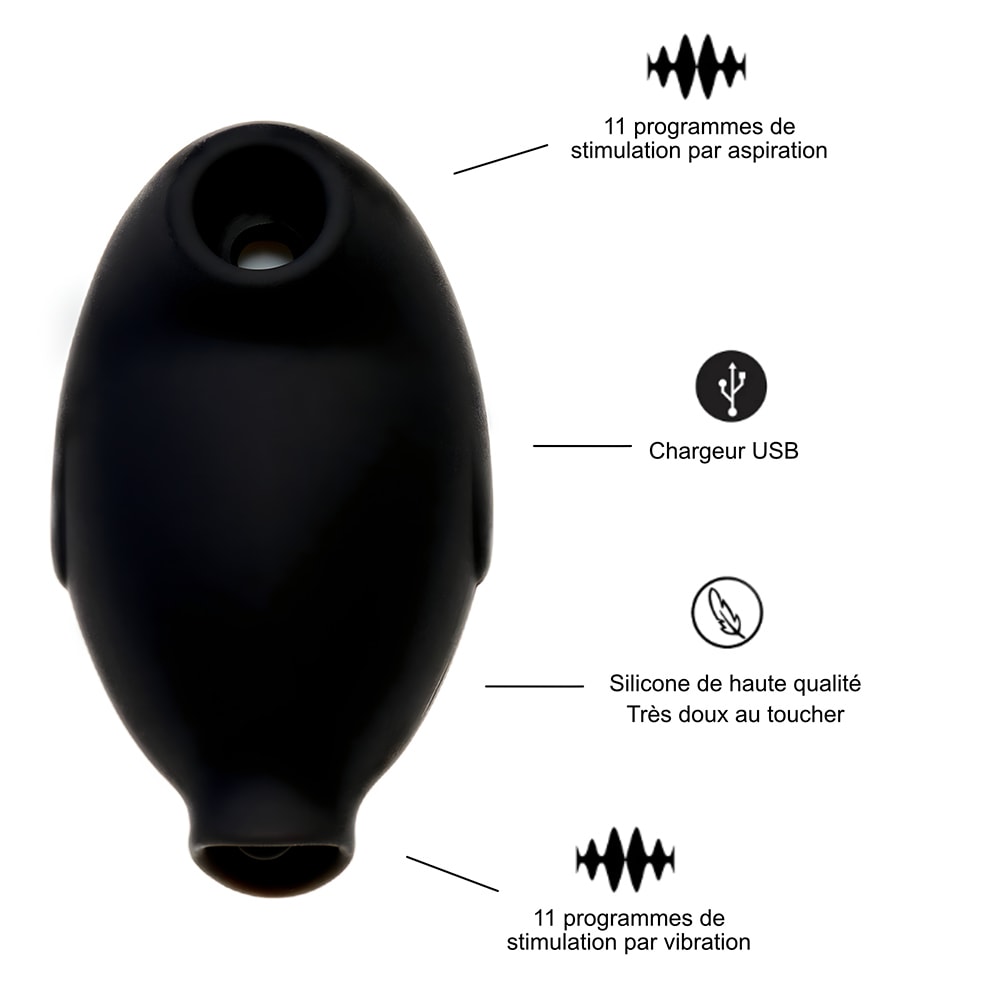 Stimulateur de clitoris - Complice - 11 programmes - Noir