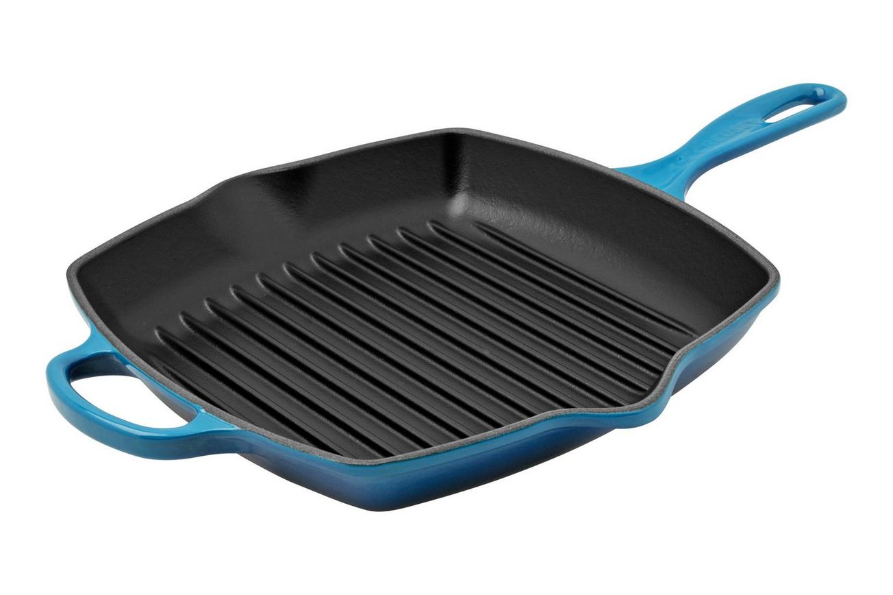 Le Creuset Signature grillpan/skillet vierkant, 26 cm, azuur