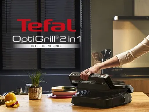 Tefal elektrisk grill Tefal GC 7728 Optigrill 2in1 sort
