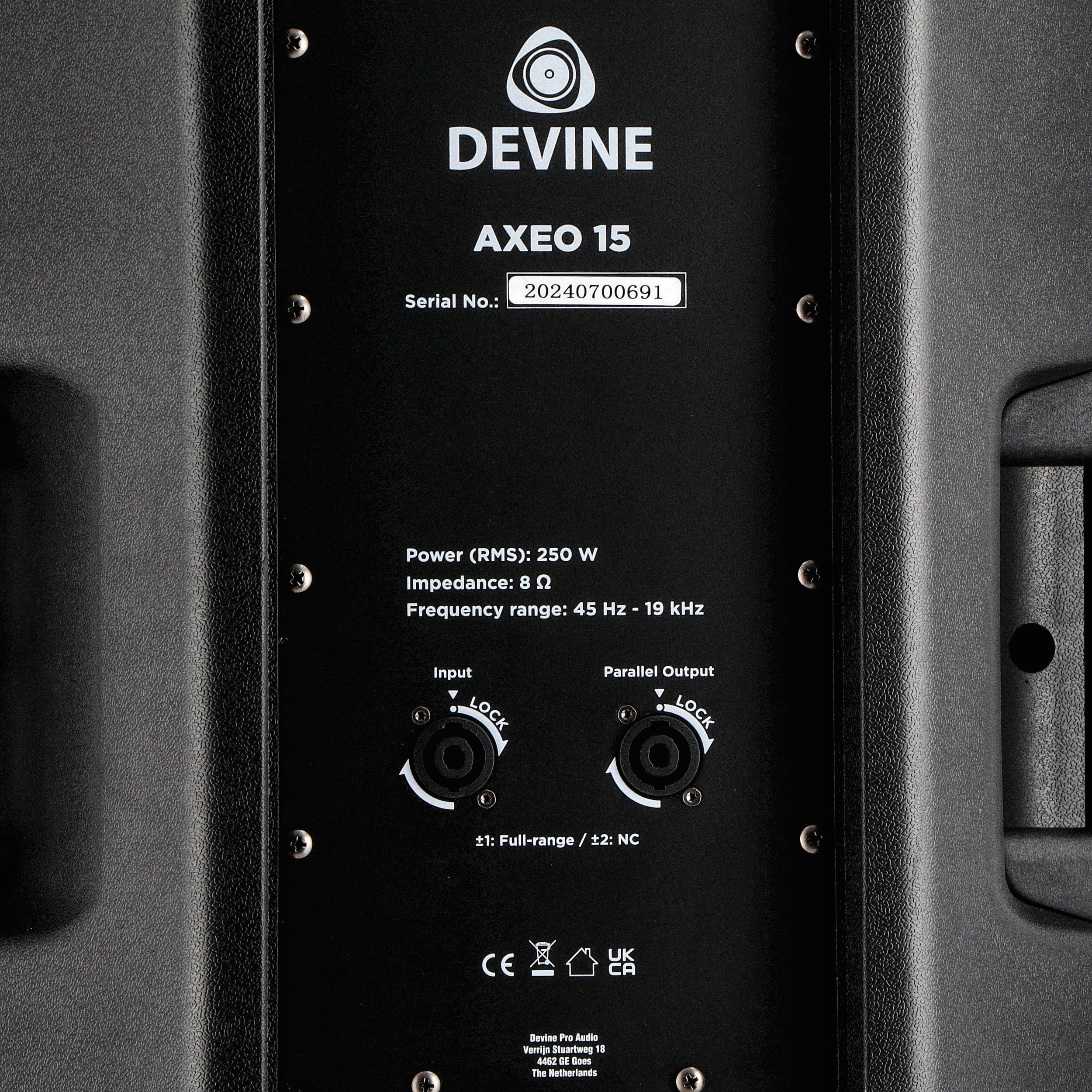 Devine Axeo 15 passieve 15 inch fullrange speaker