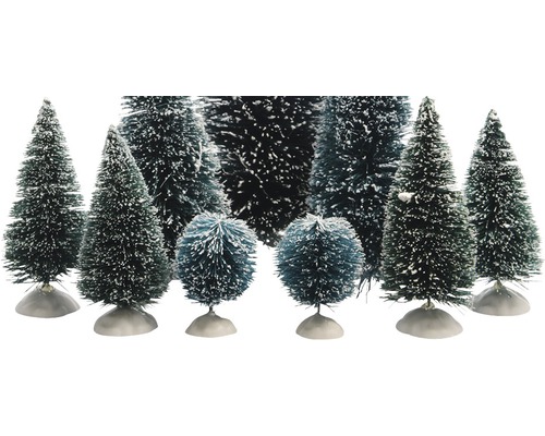 Decoratieve kerstboom, kunststof, groen, 9 stuks.