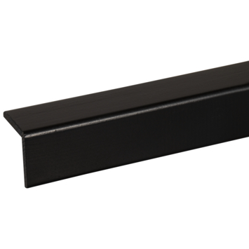 Hoeklat grenen gelakt zwart 34x34mm 270cm