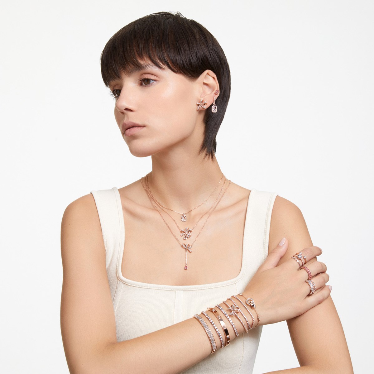 Bracelet Jonc Swarovski Dextera roséTaille M