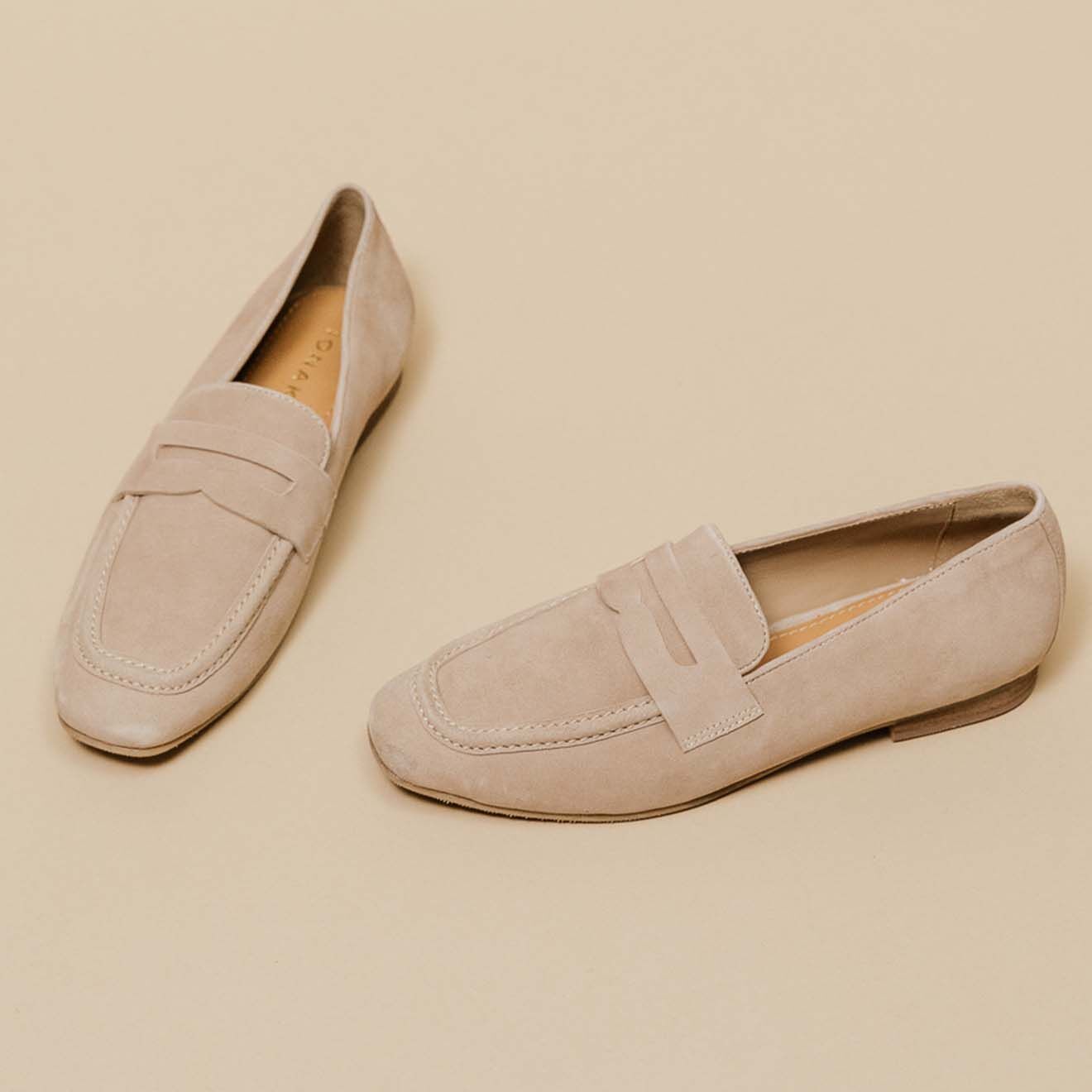 Jonak Mocassins en Velours de Cuir Aca beiges