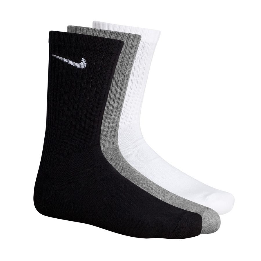 Nike Chaussettes Everyday Cushion Crew Pack de 3 - Noir/Gris/Blanc