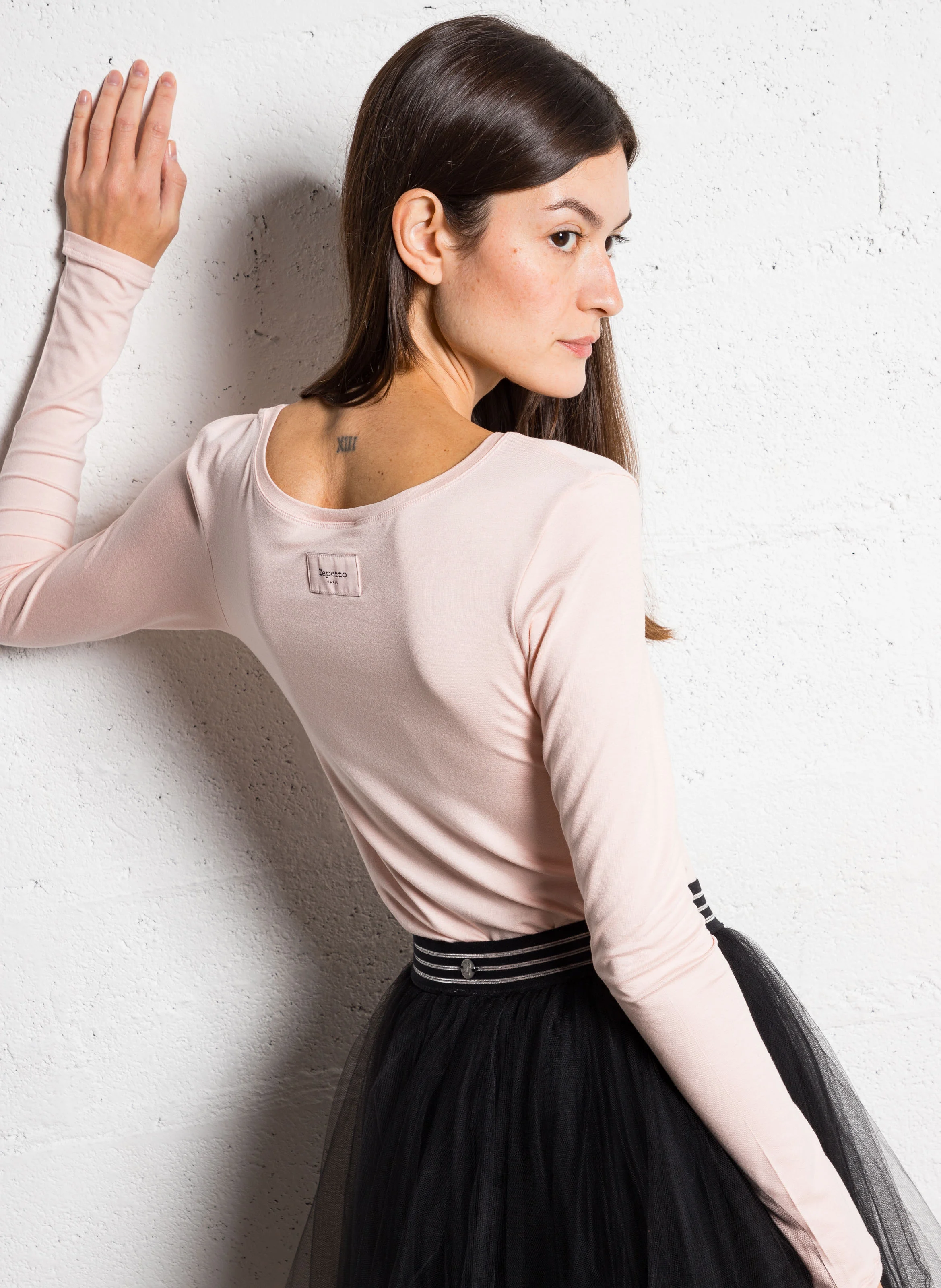 Tee-shirt col rond en maille jersey | Rose