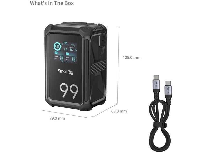 Smallrig Videokamera-Akku X-Touch Smart Triple-Proof V-Moun Batterie mit 2.0-Zoll-HD-Farb-Touchscreen