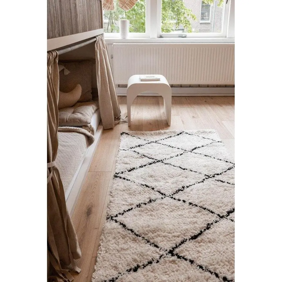 Interieur05 berber vloerkleed Nea wit/zwart - 330 x 240 cm