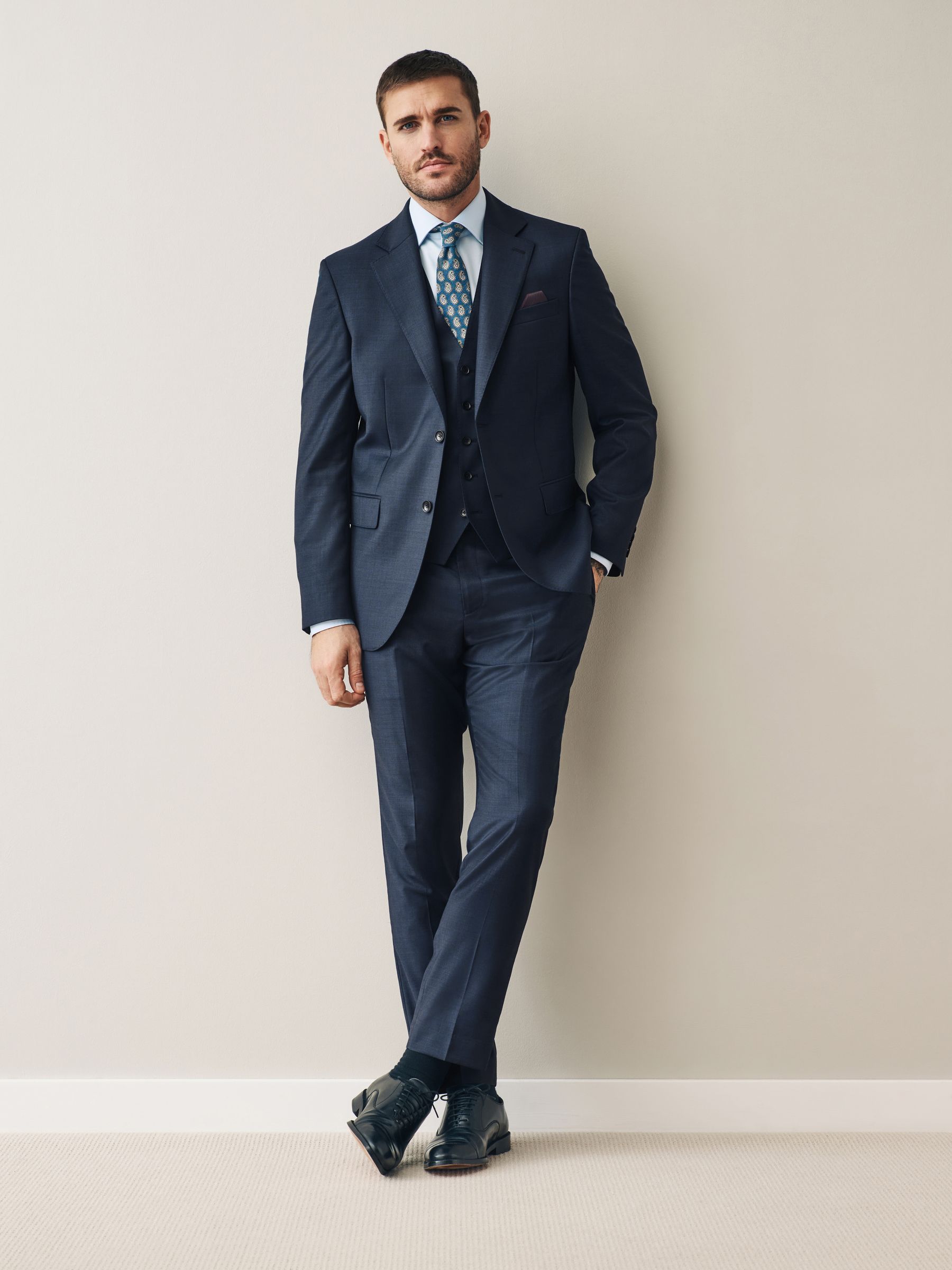 Marineblauw - Signature Cerutti !00% Italian Wool Suit Waistcoat