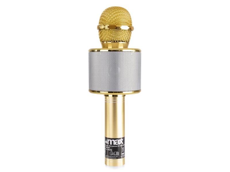 MAX Mikrofon KM01G Gold Karaoke Mikrofon mit eingebautem Lautsprecher
