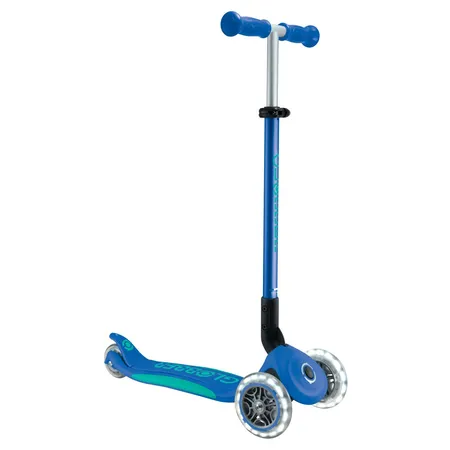 Authentic Sports Globber Primo Foldable Plus Lights dunkelblau-türkis, mit Leuchtrollen