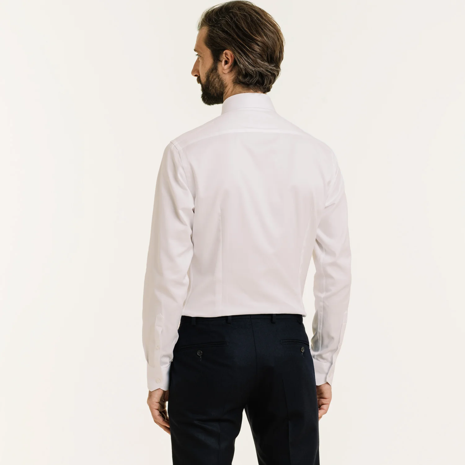 White double-twisted dobby fitted shirt