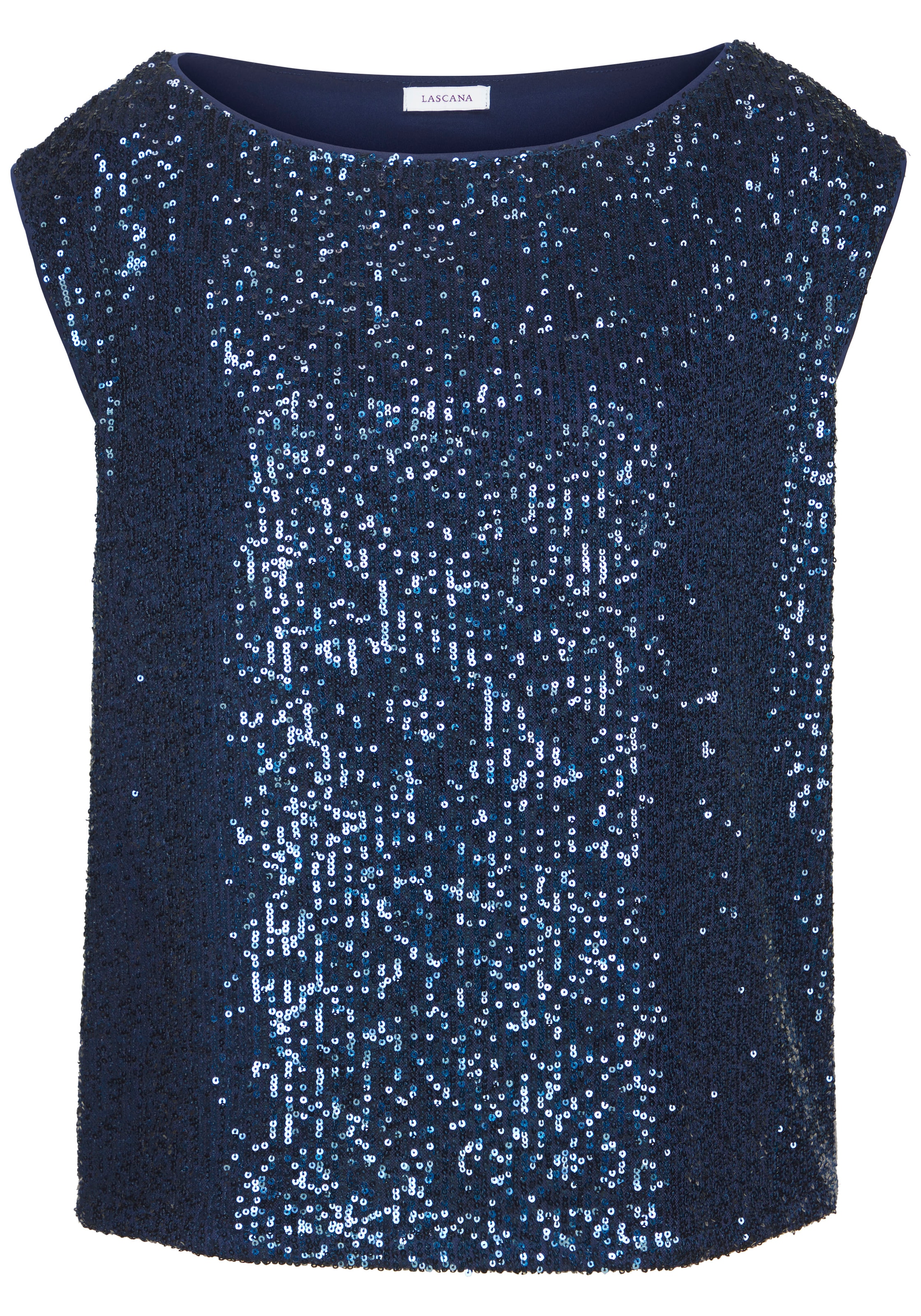 LASCANA Paillettenshirt , mit breiten Trägern, Partytop, festlich