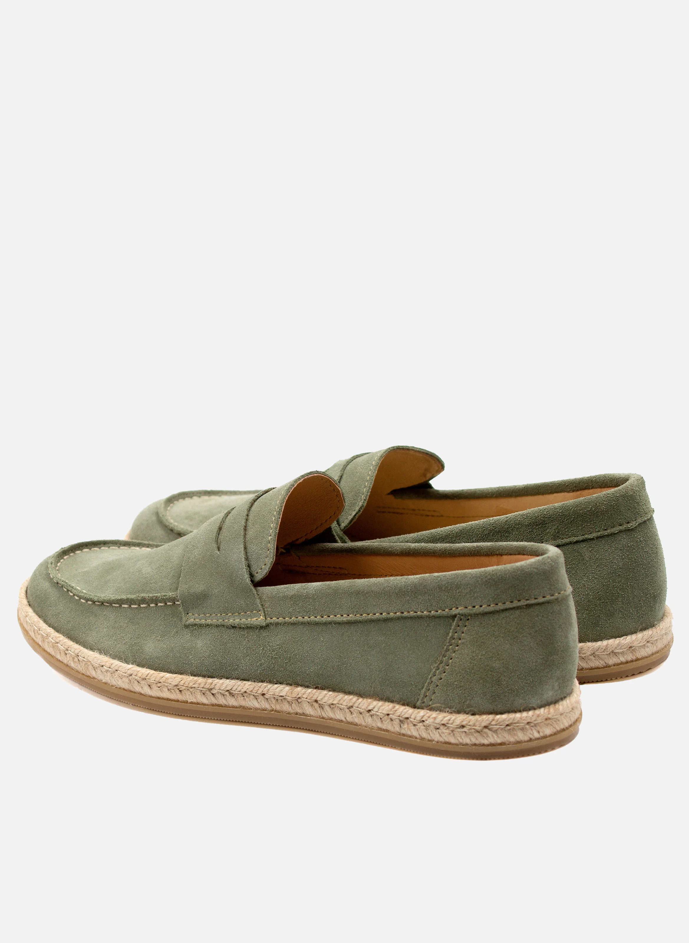 Mocassins espadrille cuir daim | Vert