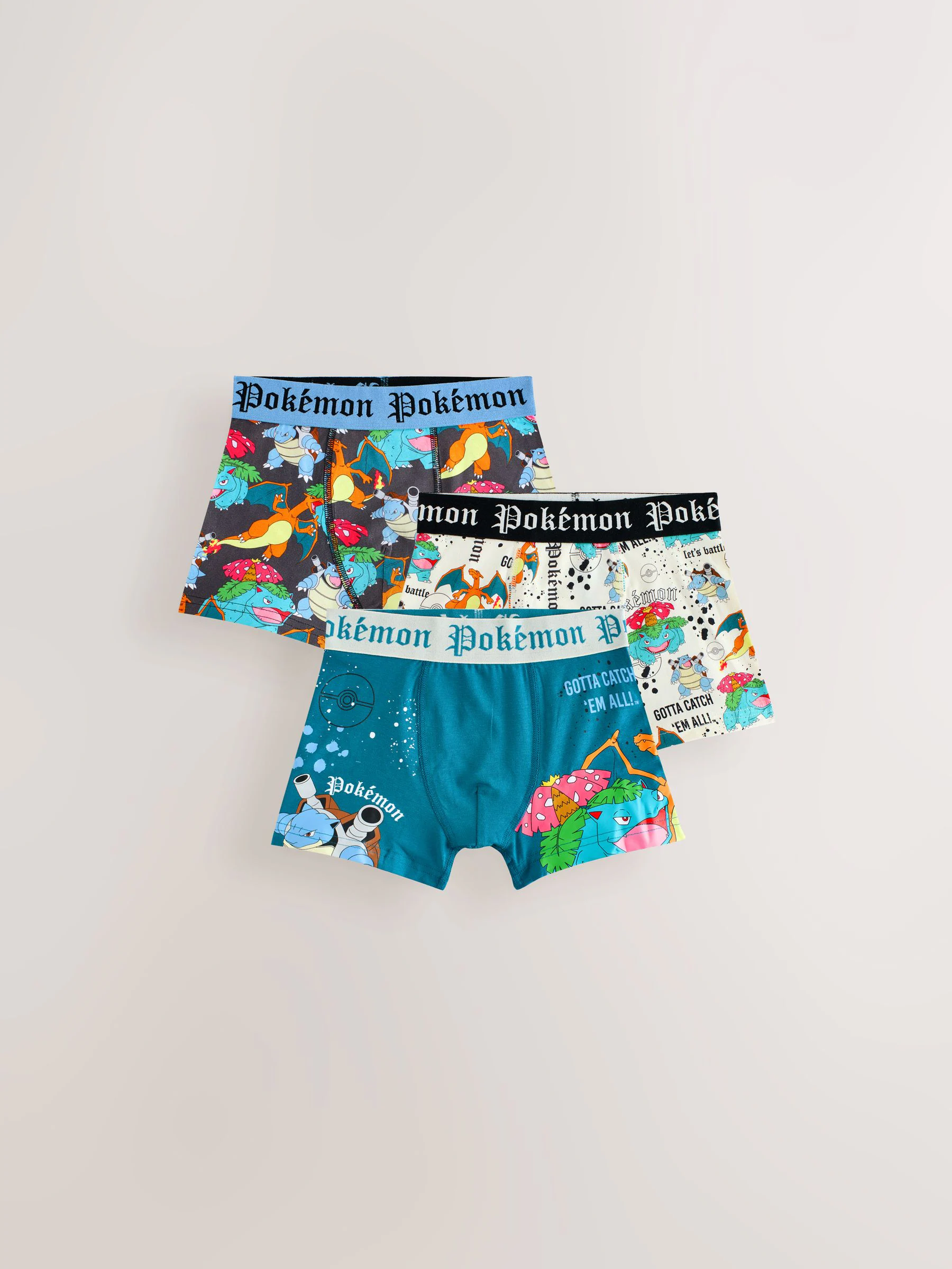 Multi - Pokemon Trunks 3 Pack (5-12jaar)