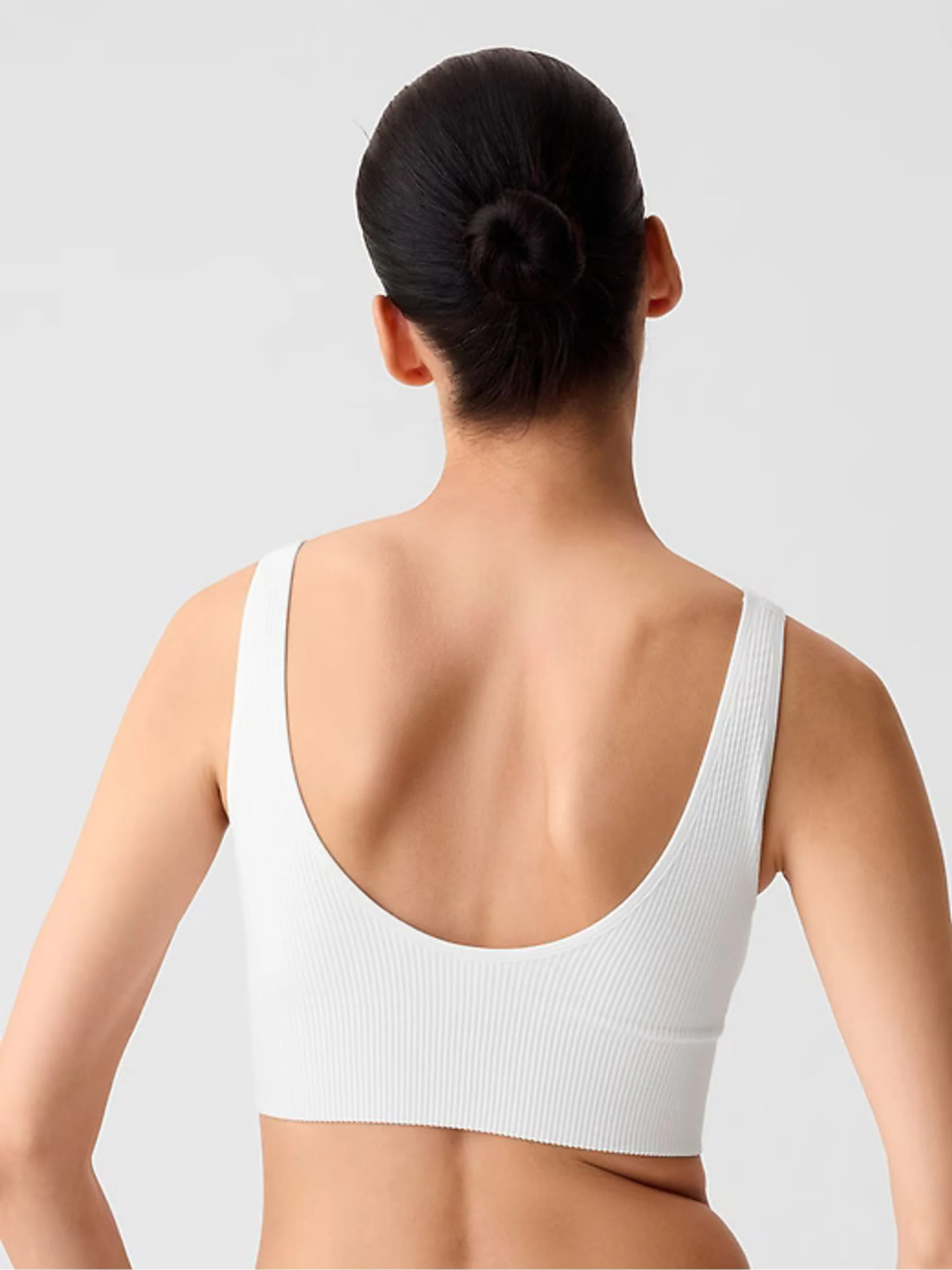 Wit - Gap naadloze geribbelde bralette