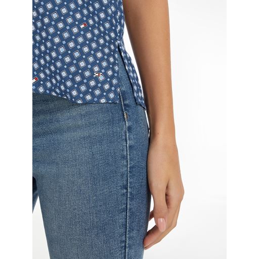 Tommy Hilfiger Foulard Bluse, Heritage Foulard/Fossil Blue, 42
