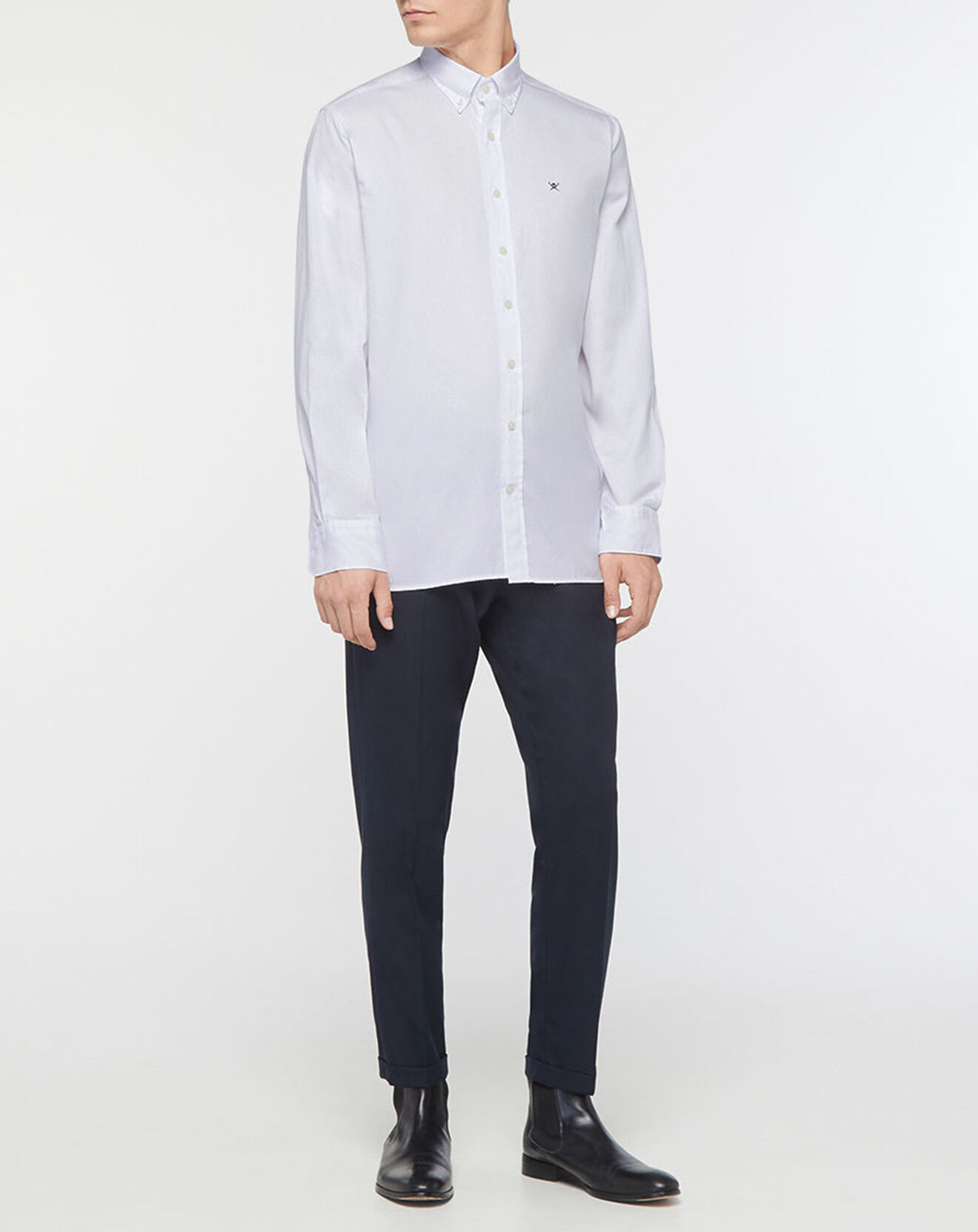 Hackett London Chemise Slim Fit Oxford unie blanche